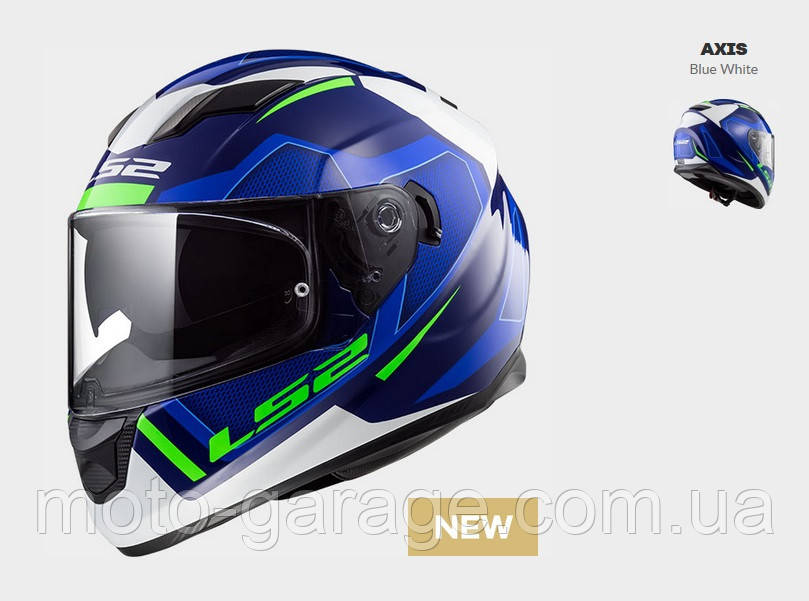 Мотошолом LS2 FF320 STREAM EVO AXIS BLUE WHITE, фото 1
