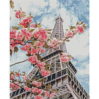 Алмазная картина Strateg Цветение сакуры в Париже 40х50 см FA40905