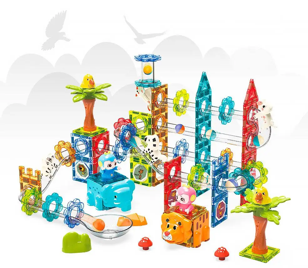 Магнітний конструктор "Magic magnetic blocks", трубопровід, лабіринт з кульками, 151 дит. 1101