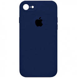 Silicone case for iPhone 7/8/SE 2020 ( 8) dark blue (квадратний) square side