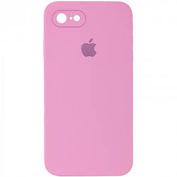 Silicone case for iPhone 7/8/SE 2020 ( 6) light pink (квадратный) square side
