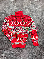 Новогодний свитер для женщин с оленями, Красивый рождественский парный свитер L