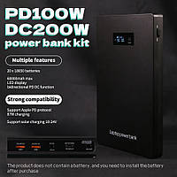 Two-way PD100W DC200W 18650Battery Welding No Battery 60000mah 180w Laptop Fast Charge Powerbank Case