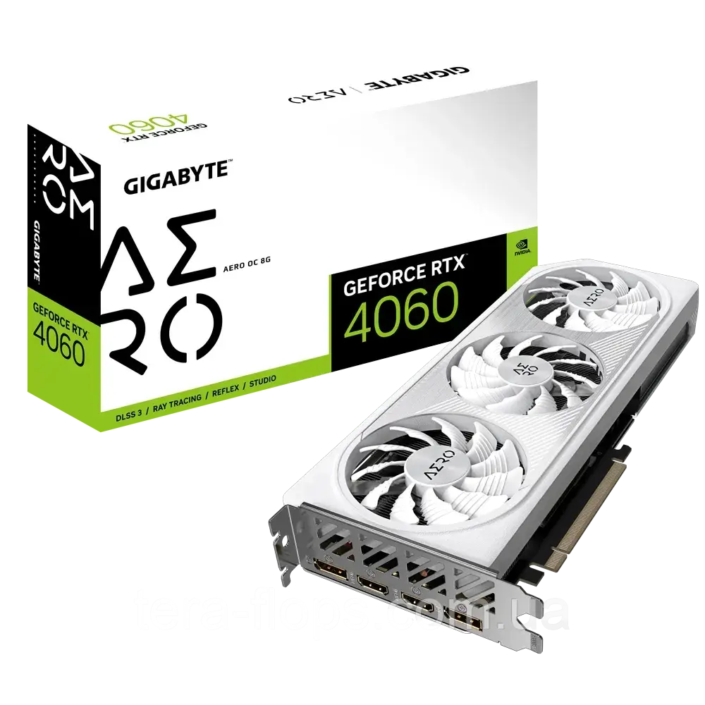 Відеокарта GeForce RTX 4060 8GB Gigabyte Aero OC (GV-N4060AERO OC-8GD) (D)