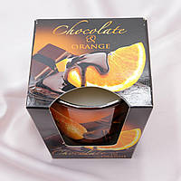 Свеча ароматизированная Bartek в стакане Шоколад и Апельсин 115г на 30 часов горения топ