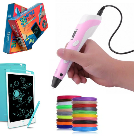 3D ручка PEN-6 c LCD-дисплеем Draw Your Dream (набор трафаретов, графический планшет, 100 м пластика) EN - фото 1 - id-p2040507133