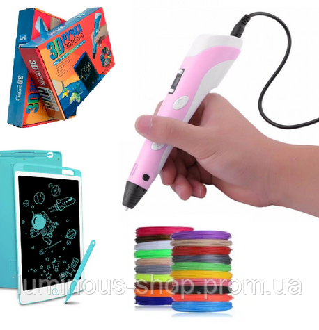 3D ручка PEN-6 c LCD-дисплеем Draw Your Dream (набор трафаретов, графический планшет, 100 м пластика) LU - фото 1 - id-p2040507590