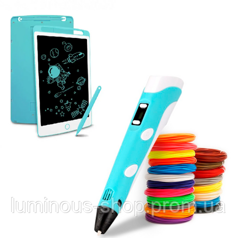 3D ручка PEN-6 c LCD-дисплеем Draw Your Dream (набор трафаретов, графический планшет, 100 м пластика) LU - фото 3 - id-p2040507590