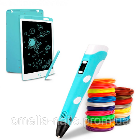 3D ручка PEN-6 c LCD-дисплеем Draw Your Dream (набор трафаретов, графический планшет, 100 м пластика) ON - фото 3 - id-p2040509581