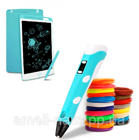 3D ручка PEN-6 c LCD-дисплеем Draw Your Dream (набор трафаретов, графический планшет, 100 м пластика) AS - фото 3 - id-p2040510959