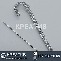 Брошь-булавка серебряная в камнях два ряда 1шт (6$)