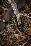 Ексклюзивний ніж ручної роботи «Кобра #19» з піхвами зі шкіри Х12МФ/60 HRC., фото 3