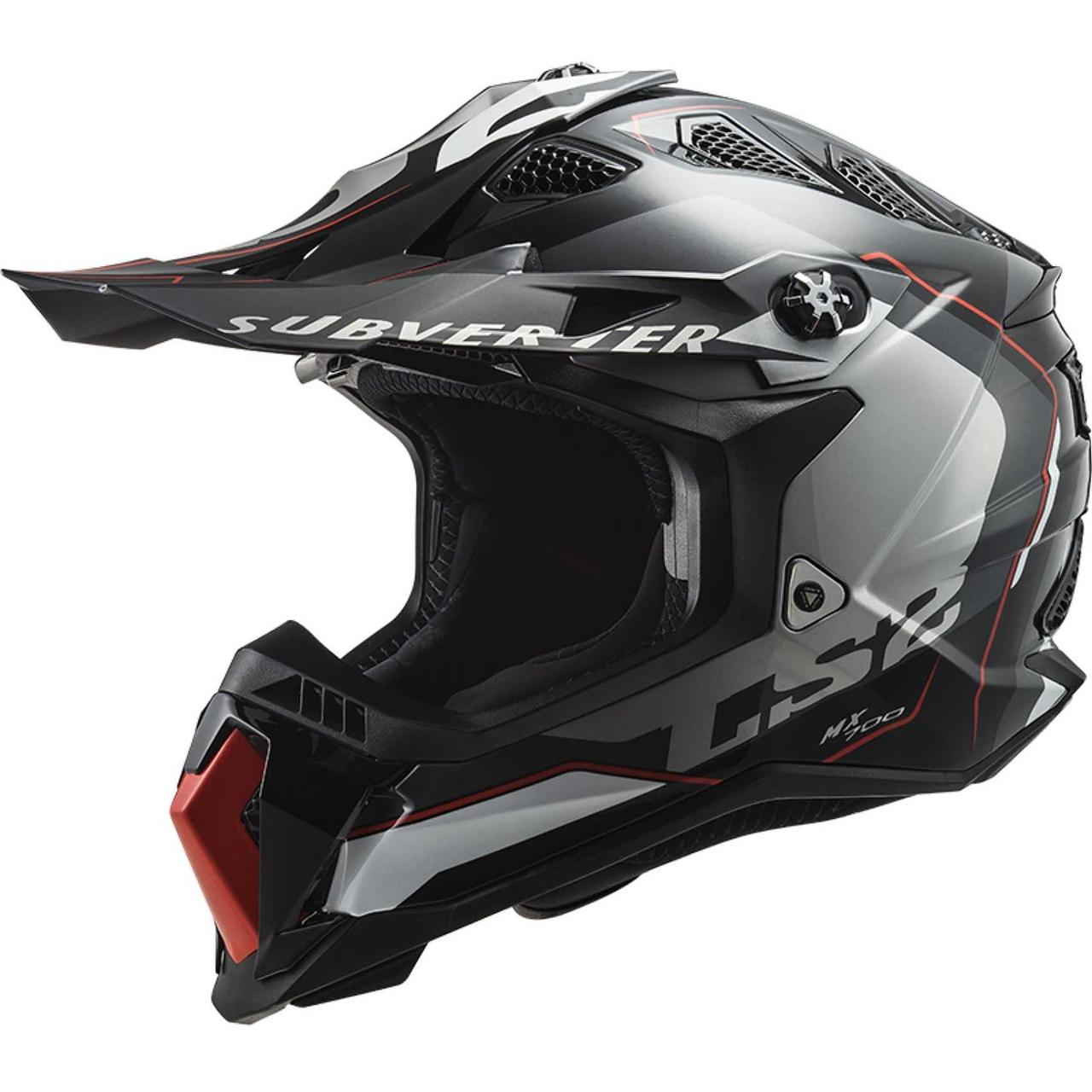 МОТОШОЛОМ ЕНДУРО LS2 MX700 SUBVERTER EVO II ARCHED КОЛІР GLOSS BLACK SILVER TITANIUM
