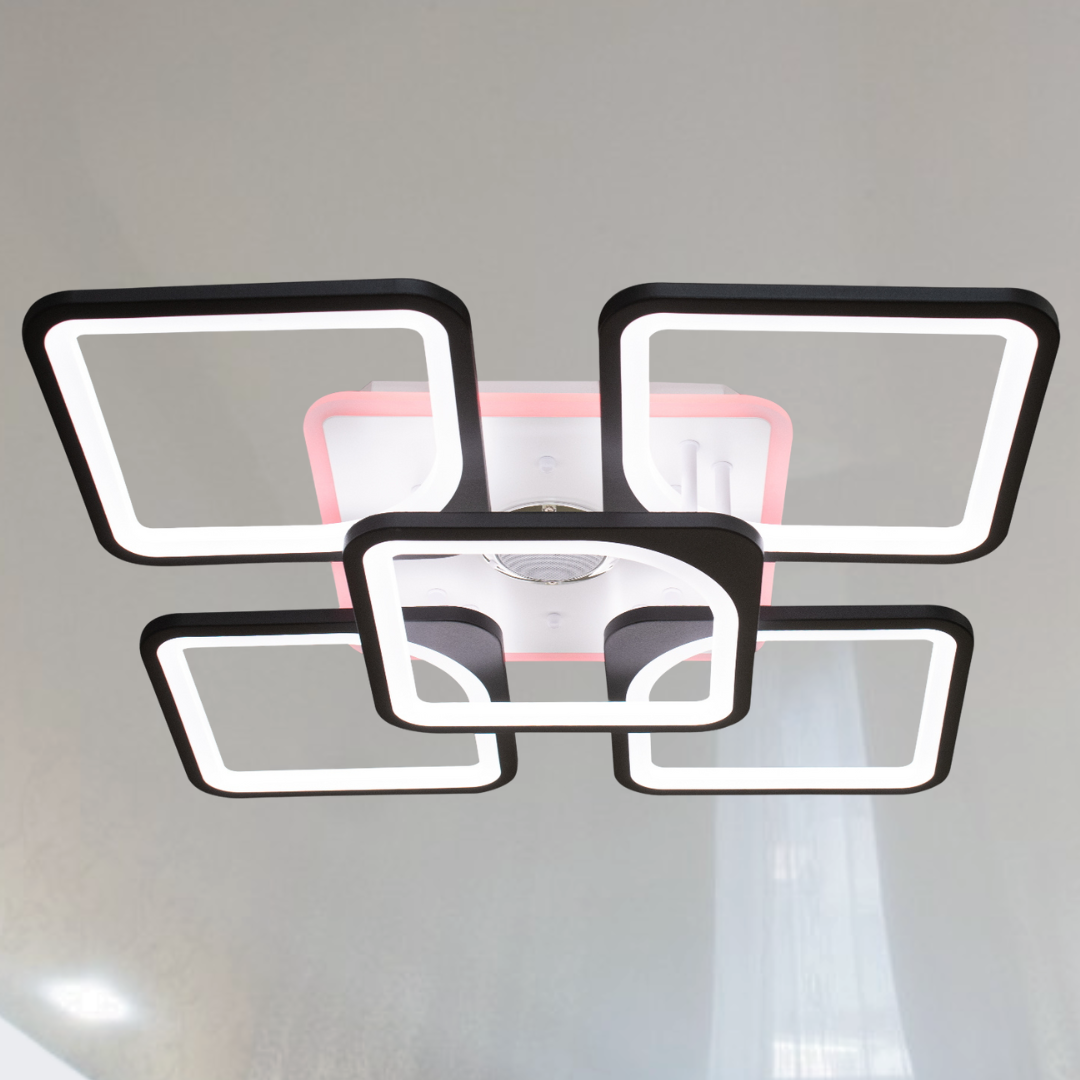 Музична люстра світлодіодна з колонкою Diasha 135W до 20 кв.м колір  8060/4+1BK MP3 3color