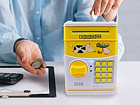 Электронная копилка сейф с секретным кодом и звуковым оповещением, банкомат с замком для купюр и монет