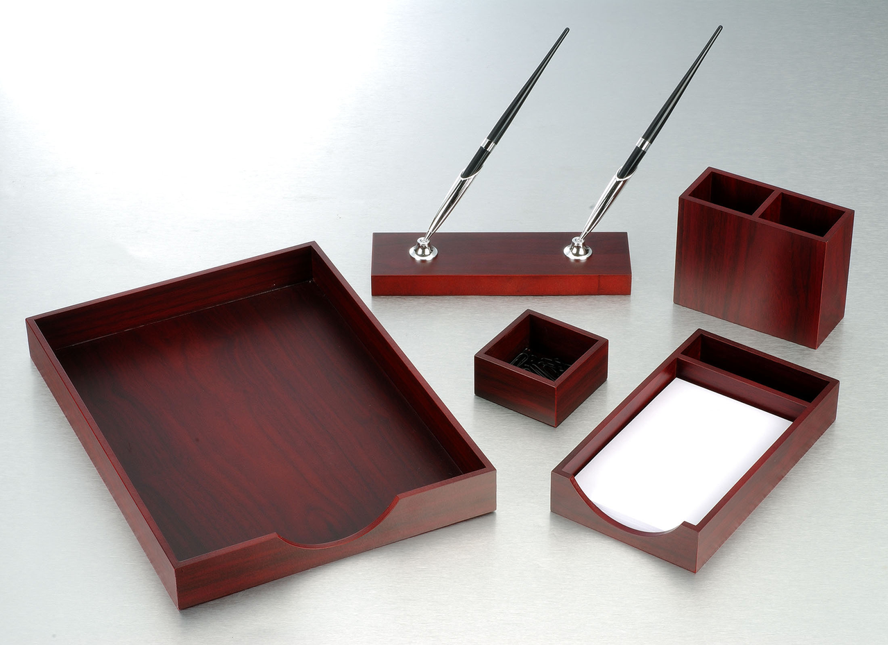 Набір настільний з натурального дерева NOWADAY, 5 предметів, червоне дерево, фото 1