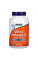 Ультра омега-3, NOW Foods, Ultra Omega-3, 500 ЕПК / 250 ДГК, 180 капсул