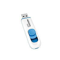 USB flash drive, flash drive A-DATA USB2.0 C008 64GB WHITE/BLUE (AC008-64G-RWE)