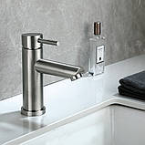 Змішувач для умивальника WEZER EKO1A-01, сатин, фото 2