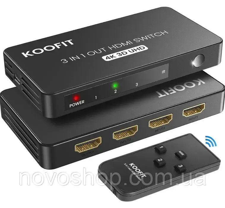 KVM KOOFIT QHQ-001 Перемикач HDMI 3 входи 1 вихід