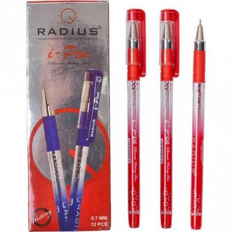 Ручка куля. Radius — I-Pen (уп-50) червоний/з принтом, фото 1