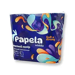 Туалетний папір Papela Middle 4 рулони тришарова, 4 рул./уп.