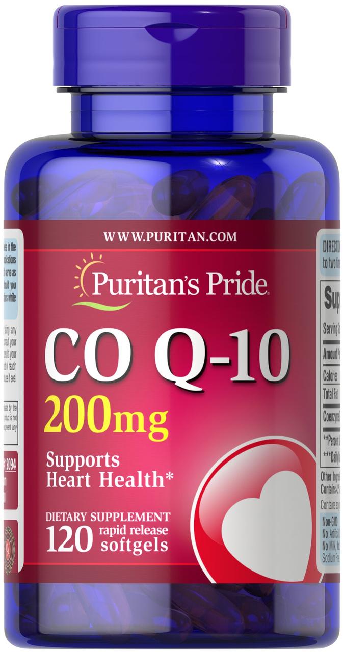 Коензим Q10, CO Q-10, Puritan's Pride, 200 мг, 120 гелевих капсул швидкого вивільнення