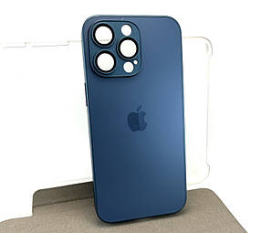 Чохол на iPhone 15 Pro Max AG Glass Matte TPU+glass із захистом камери накладка бампер блакитний blue