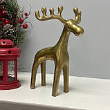 Декоративна статуетка Олень із металу в золоті, фото 4
