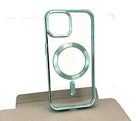 Чохол на iPhone 15 Avantis Metal spraying TPU Case Magsafe накладка бампер силіконовий зелений