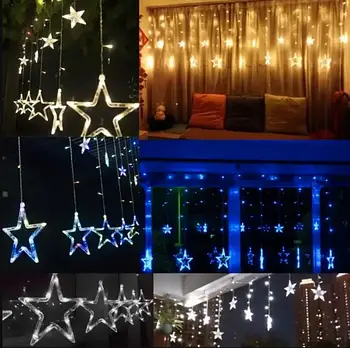Гірлянда-шторка "Зірки" 3*1м LED, 8 режимів мерехтіння