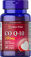 Коэнзим Q10, CO Q-10, Puritan's Pride, 200 мг, 60 гелевых капсул быстрого высвобождения
