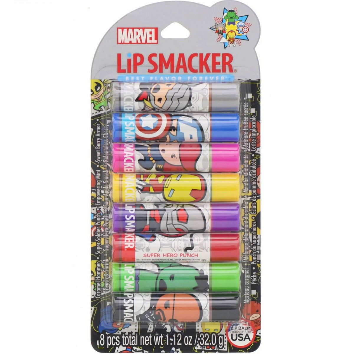 Бальзам для губ Lip Smacker Marvel 8 шт., фото 1