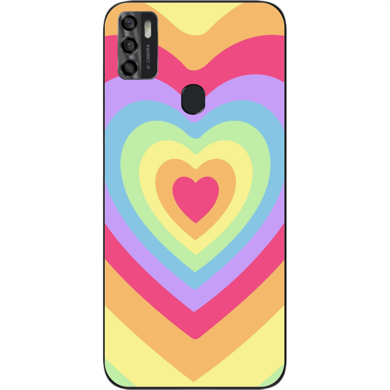 Силіконовий чохол Case для ZTE Blade A7s 2020 з картинкою Різнобарвні серця
