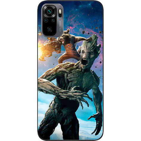 Силіконовий чохол Case для Xiaomi Redmi Note 10 з картинкою Грут і Єнот, фото 1