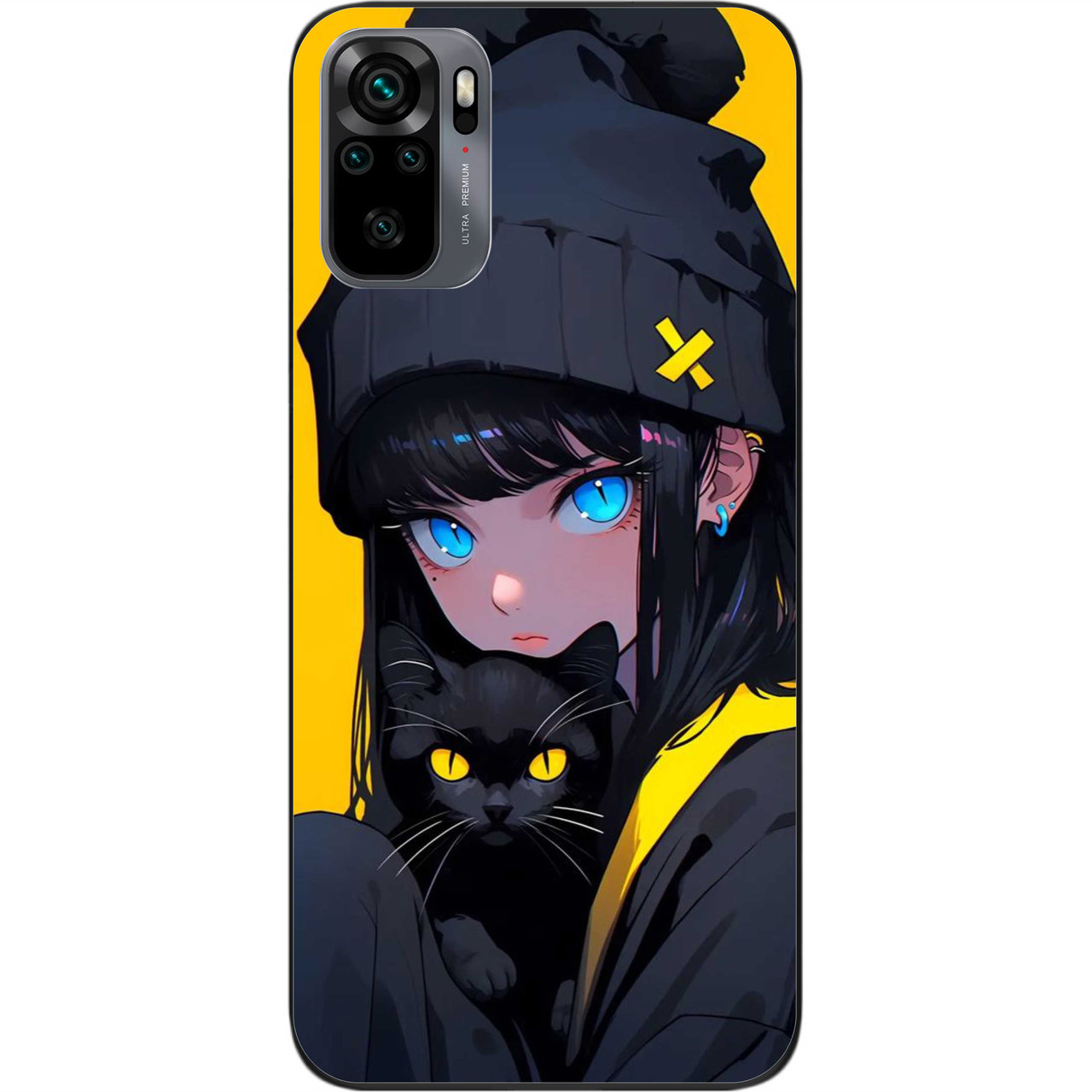 Силіконовий чохол Case для Xiaomi Redmi Note 10 з картинкою Дівчина з котиком