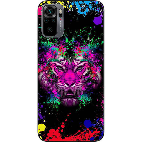 Силіконовий чохол Case для Xiaomi Redmi Note 10 з картинкою Лев арт, фото 1