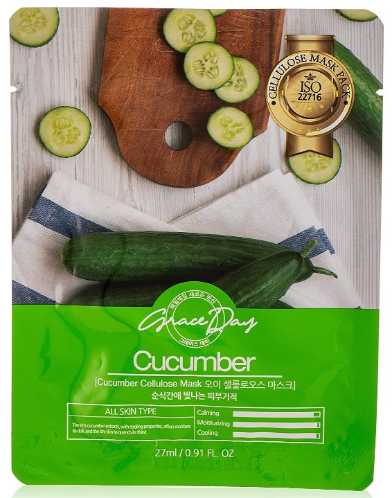 Тканинна маска Grace Day Cellulose Mask Cucumber (огунець) 27 мл