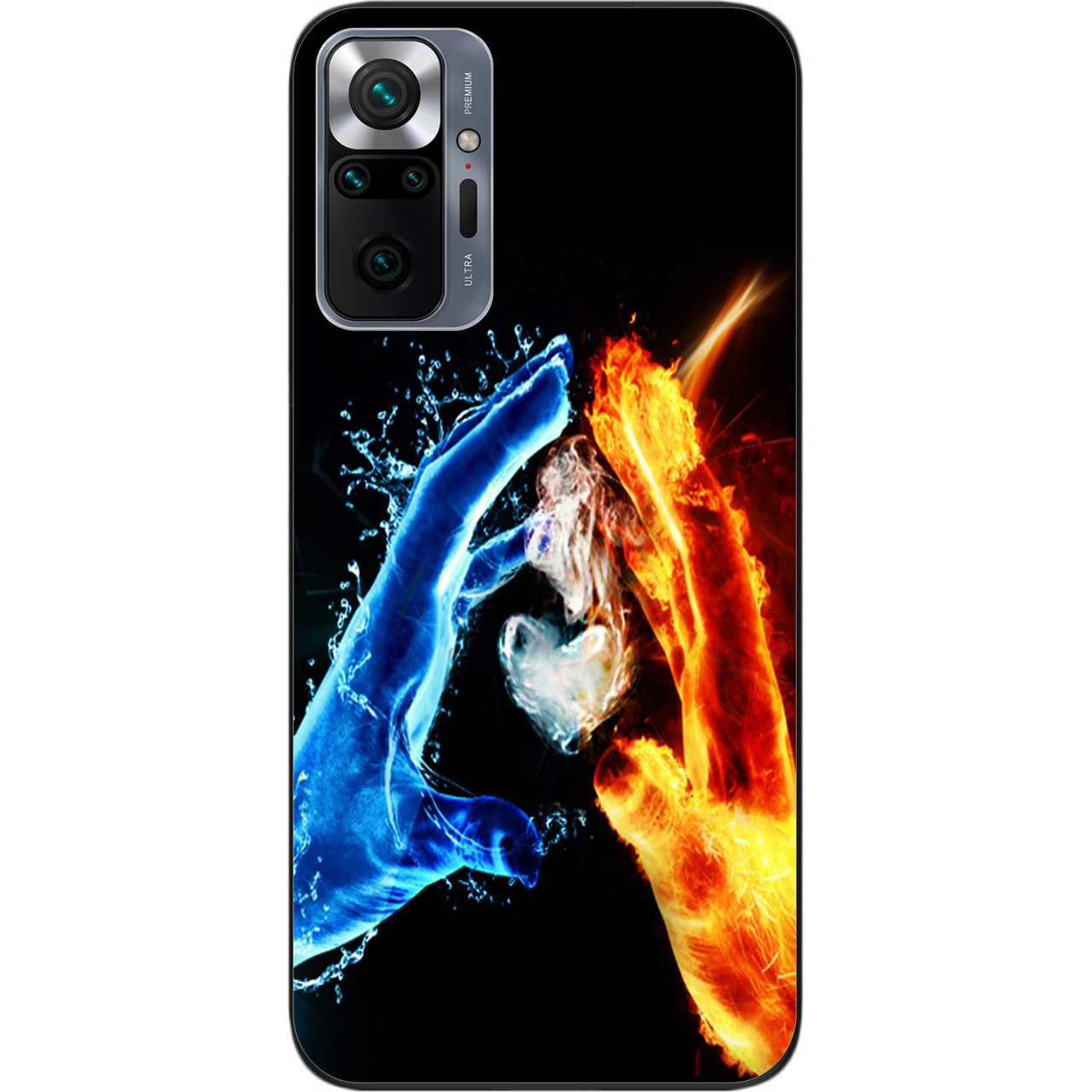 Силіконовий чохол Case для Xiaomi Redmi Note 10 Pro з картинкою Вода та полум'я
