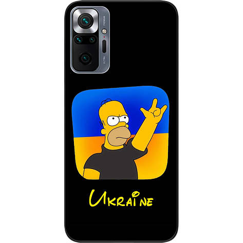 Силіконовий чохол Case для Xiaomi Redmi Note 10 Pro з картинкою Сімпсон за Україну, фото 1