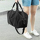 Жіноча дорожня спортивна сумка з відділення під взуття Vast на 27 літрів чорна з матеріалу Soft Shell, фото 6