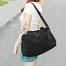 Жіноча дорожня спортивна сумка з відділення під взуття Vast на 27 літрів чорна з матеріалу Soft Shell, фото 2