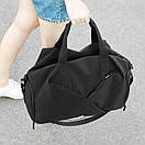 Жіноча дорожня спортивна сумка з відділення під взуття Vast на 27 літрів чорна з матеріалу Soft Shell, фото 3