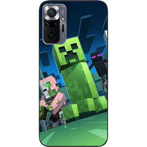 Силіконовий чохол Case для Xiaomi Redmi Note 10 Pro з картинкою Зелений крипер, фото 1