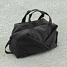 Жіноча дорожня спортивна сумка з відділення під взуття Vast на 27 літрів чорна з матеріалу Soft Shell, фото 8