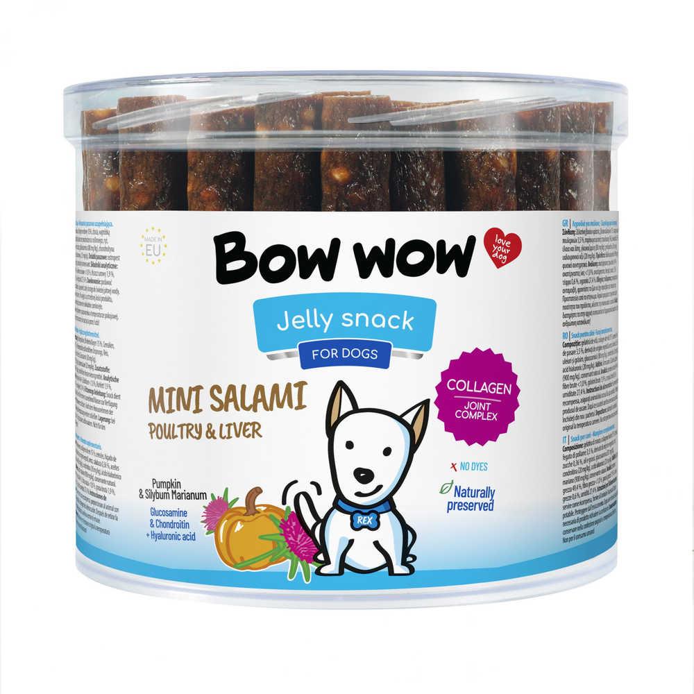 Ласощі для собак міні салямі з птицею та печінкою 12 см Bow wow 60 шт/уп