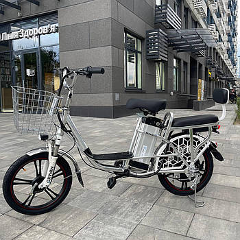Електровелосипед MINAKO V8 Pro 12Ah Chrome з металевим кошиком (модель 2023 року), Хром, хром