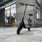 Електросамокат KUGOO С1 500W 11Ah чорний, з сидінням та посиленим кошиком, фото 3