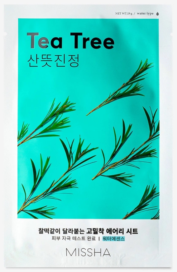 Тканинна маска для обличчя Missha Airy Fit Sheet Mask Tea Tree (з екстрактом чайного дерева) 19 г, фото 1