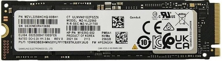 Накопитель твердотельный SSD  256GB Samsung PM9A1 M.2 2280 PCIe 4.0 x4 V-NAND 3bit MLC (MZ-VL22560_OEM)